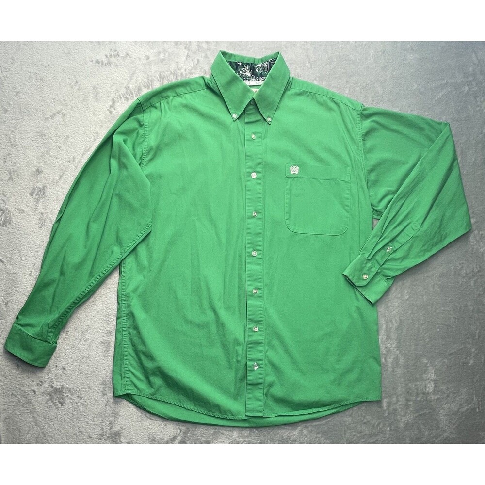 Cinch Western Shirt Men Small Green Long Sleeve Button Cowboy Country  Rodeo